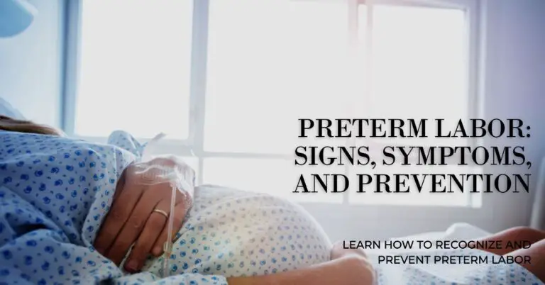 Preterm labor signs symptoms and prevention
