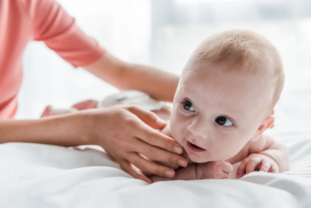 infant massage - baby's back